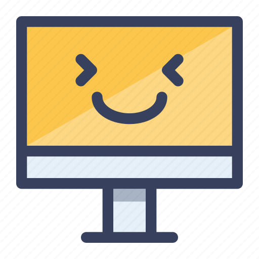 Computer, happy, smile, emoticon, emoji icon - Download on Iconfinder