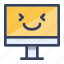 computer, happy, smile, emoticon, emoji 