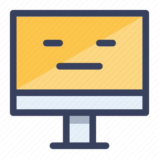 Computer, emoji, emoticon, bored icon - Download on Iconfinder