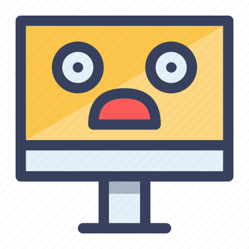 Computer, shock, emoticon, emoji icon - Download on Iconfinder