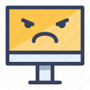 computer, emoticon, emoji, angry, mad