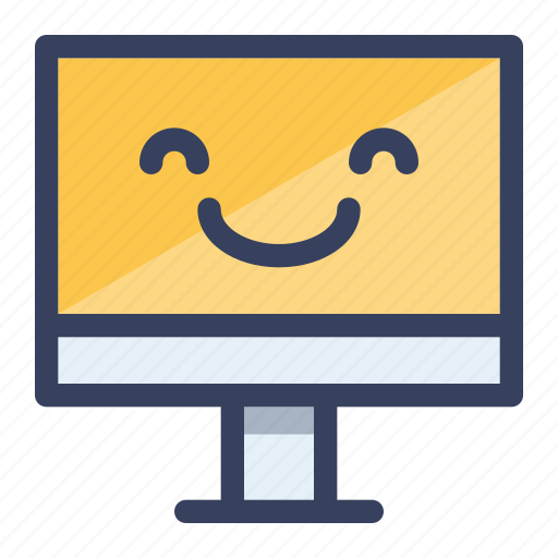 Computer, happy, smile, emoticon, emoji icon - Download on Iconfinder