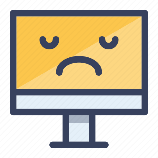 Computer, sad, emoticon, emoji icon - Download on Iconfinder