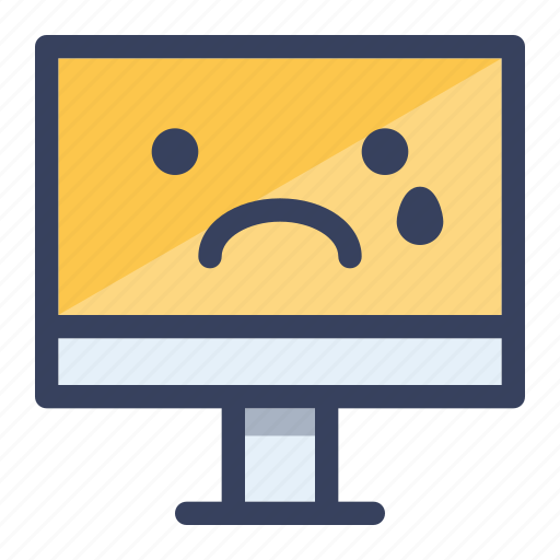 Computer, emoji, emoticon, cry, sad icon - Download on Iconfinder