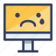 computer, emoji, emoticon, cry, sad 