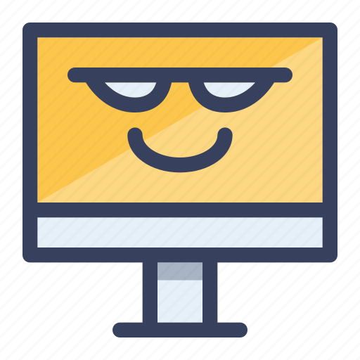 Computer, emoji, smile, emoticon, cool icon - Download on Iconfinder