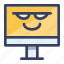 computer, emoji, smile, emoticon, cool 
