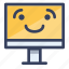 computer, happy, smile, emoticon, emoji 