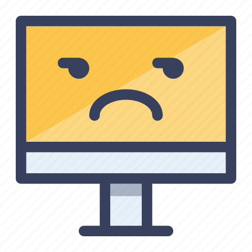 Computer, sad, emoticon, emoji, mad icon - Download on Iconfinder