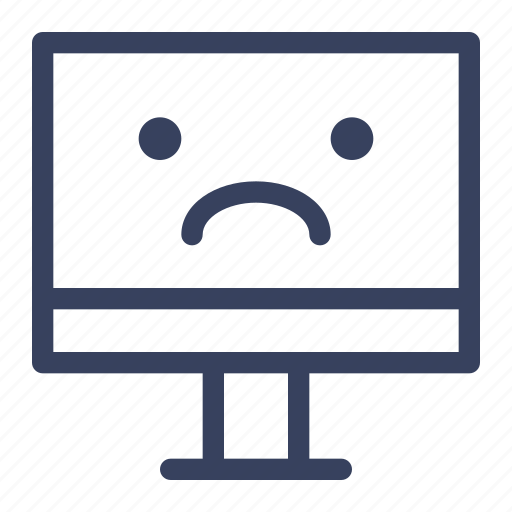 Emoji, computer, emoticon, sad icon - Download on Iconfinder