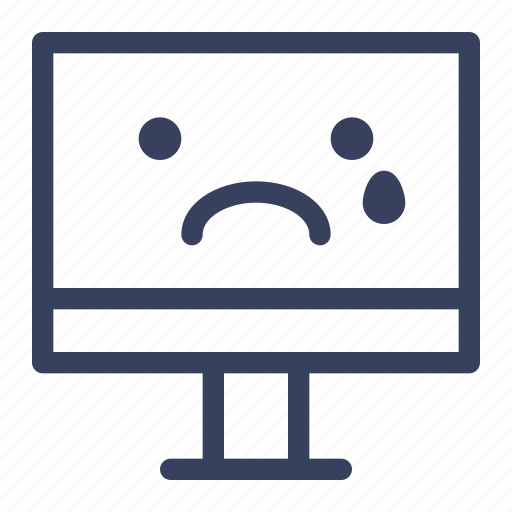Sad, cry, computer, emoticon, emoji icon - Download on Iconfinder