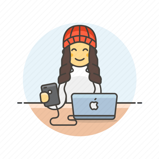 Computer, programmer, device, internet, mac, technology, woman icon - Download on Iconfinder