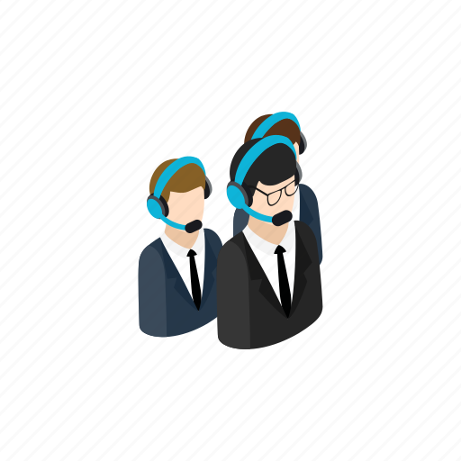 Assistance, headset, isometric, online, operator, service, team icon - Download on Iconfinder
