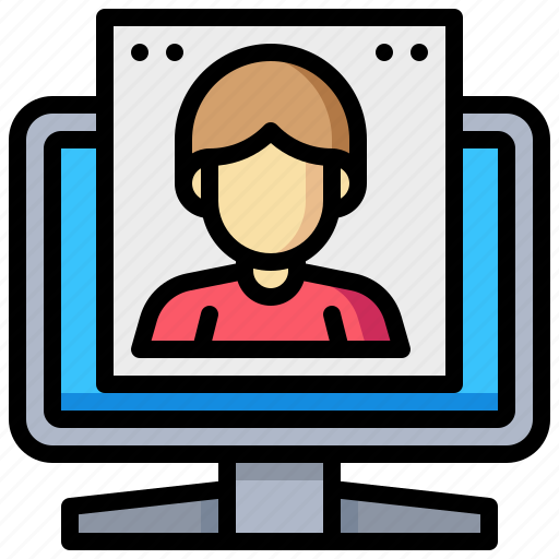 Computer, desktop, device, human, man, monitor, technology icon - Download on Iconfinder
