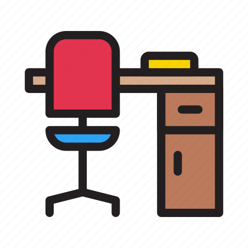 Interior, office, table, chair, desk icon - Download on Iconfinder