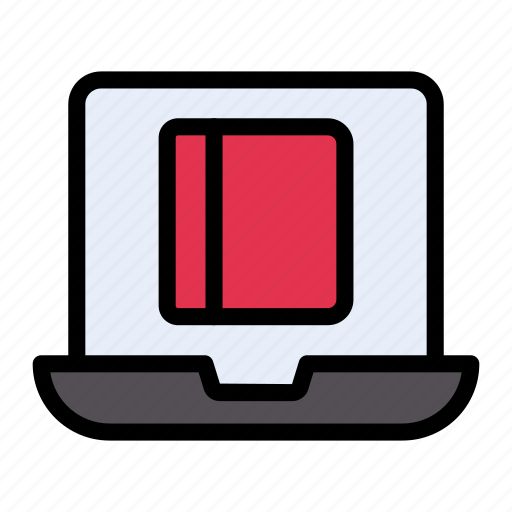 Notebook, laptop, book, reading, online icon - Download on Iconfinder