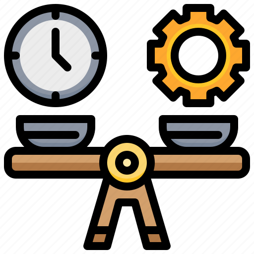 Balance, clock, gear, scale, time icon - Download on Iconfinder