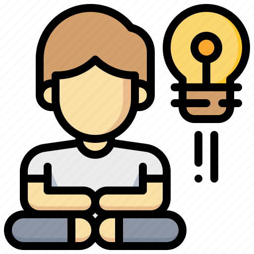 Human, idea, lightbulb, man, meditation, relax icon - Download on Iconfinder