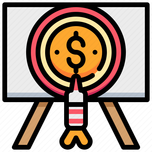 Arrow, coin, dollar, money, target, work icon - Download on Iconfinder