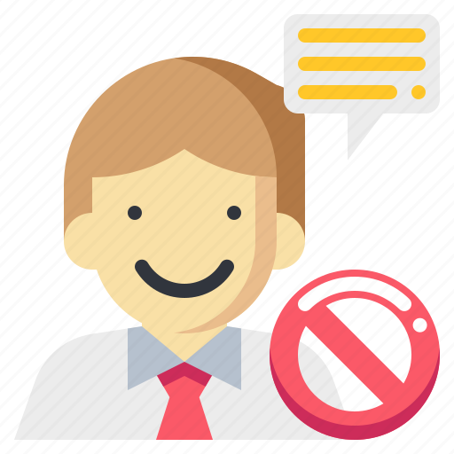 Businessman, human, man, message, stop, talking icon - Download on Iconfinder