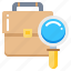 bag, business, find, magnify, search, suitcase 