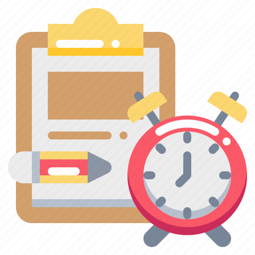 Clock, document, pencil, report, task, time icon - Download on Iconfinder