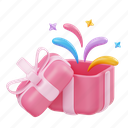 confetti, box, celebration, gift, popper, present, party, celebrate, birthday