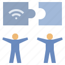 connect, jigsaw, network, partner, parts, perfectly, wifi