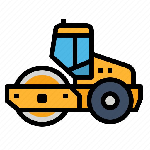 Construction, machine, roller, smooth, wheel icon - Download on Iconfinder
