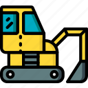 construction, digger, machinery, transport