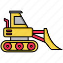 bulldozer, construction, equipment, industry, machine, machinery, vehicle