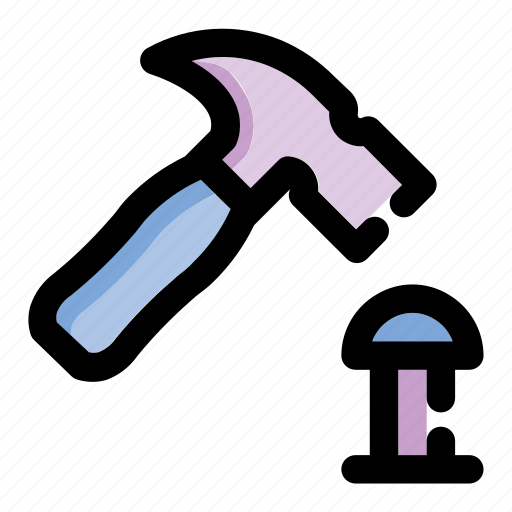 Construction, hammer, nail, tool icon - Download on Iconfinder