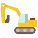 construction, backhoe, excavator, digger, transportation, transport, vehicle 