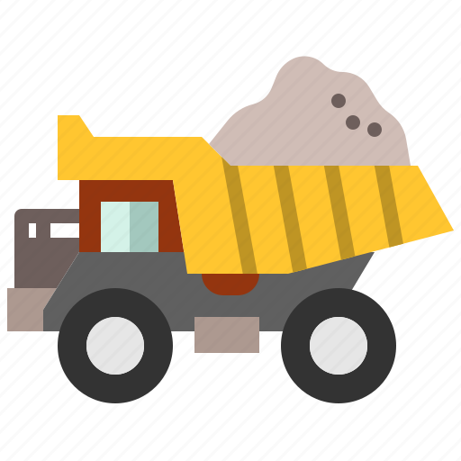 Dump, truck, construction, garbage, transport, vehicle icon - Download on Iconfinder