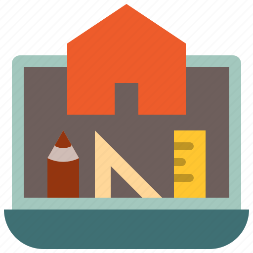 Laptop, architecture, house, software, application, draft, drawing icon - Download on Iconfinder