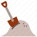 shovel, dig, gardening, construction, soil, tool