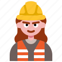 woman, worker, engineer, labor, avatar, career, character