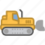 bulldozer, construction, vehicle, work 