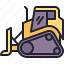 bulldozer, vehicle, excavator, construction, tractor