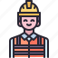 contractor, building, trade, construction, worker, man, avatar 