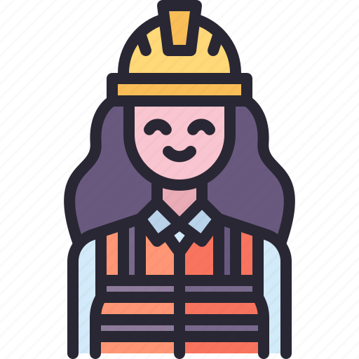 Contractor, building, trade, construction, worker, woman, avatar icon - Download on Iconfinder