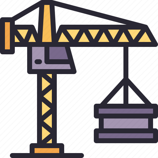 Crane, construction, contrainer, hook, tower icon - Download on Iconfinder