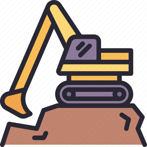 Excavator, construction, vehicle, industry, work icon - Download on Iconfinder