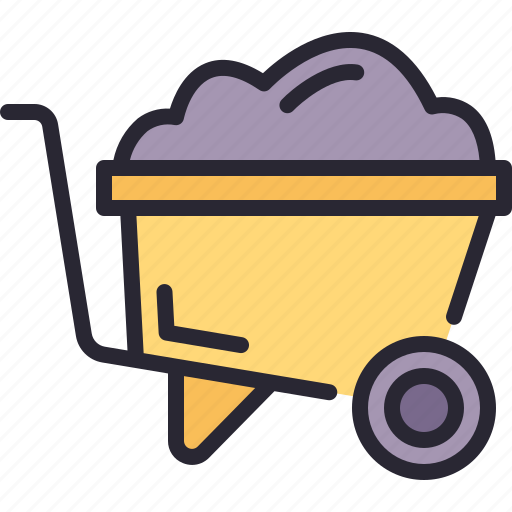 Wheelbarrow, trolley, gardening, construction, cart icon - Download on Iconfinder