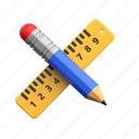 pencil, ruler, measure, write, pen, edit