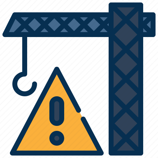 Crane, beware, construction, site, building, warning icon - Download on Iconfinder