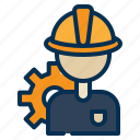 man, worker, construction, gear, cog