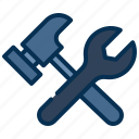 wrench, hammer, construction, tool, building