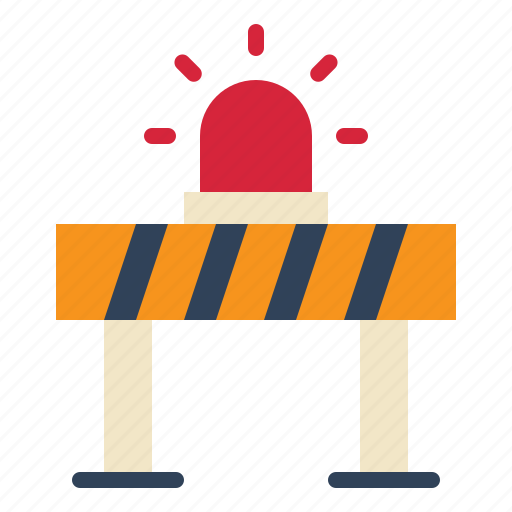 Construction, barrier, road, siren, light, closed icon - Download on Iconfinder