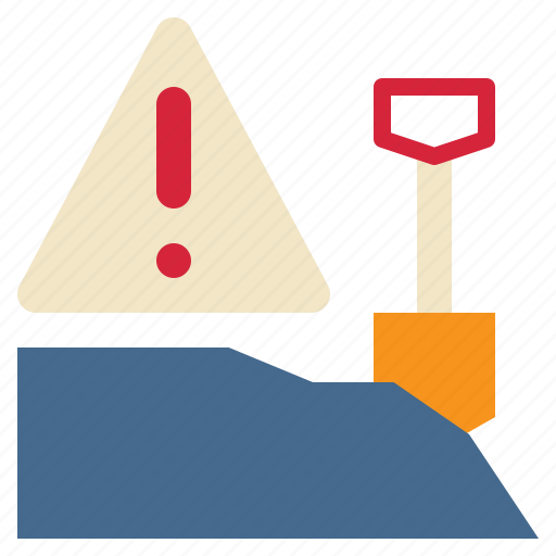 Construction, shovel, beware, exclamation, warning icon - Download on Iconfinder